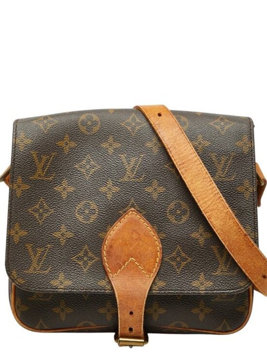 Louis Vuitton Handbags - Louis Vuitton Monogram Cartouchiere MM Crossbody Shoulder Bag Brown